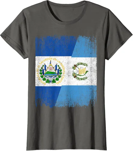 Vista 9 de Camiseta Half El Salvador Bandera de Guatemala con raíces guatemaltecas