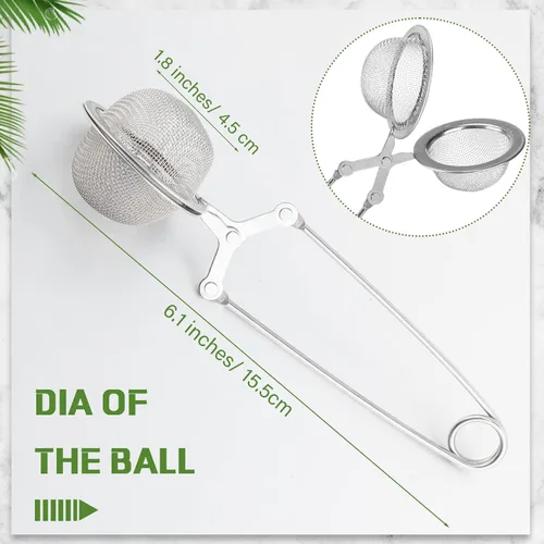 Vista 2 de Yinder 36 unidades de infusor de té a presión coladores más empinados para soporte de filtro de té suelto, pinzas y pinzas de metal más empinado