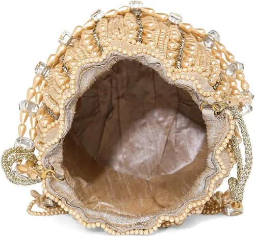 Vista 7 de Aheli Potli Bags for Women Evening Bag Clutch Ethnic Bride Purse with Drawstring