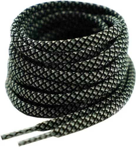 Vista 4 de Cordones reflectantes para zapatos redondos, 2 pares, 532 pulgadas de grosor, seguros para correr