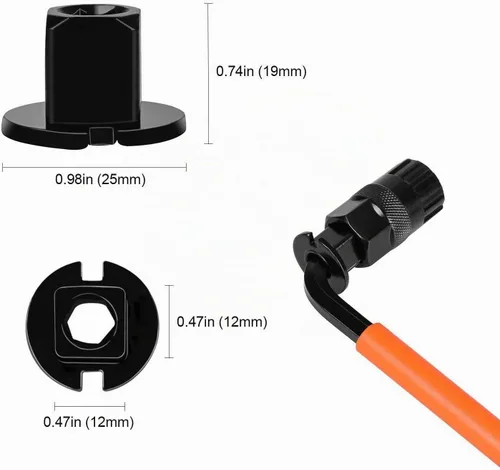 Vista 3 de Oumers Herramienta de extracción de casete de bicicleta, herramienta de extracción de rueda libre de casete con látigo de cadena y llave auxiliar