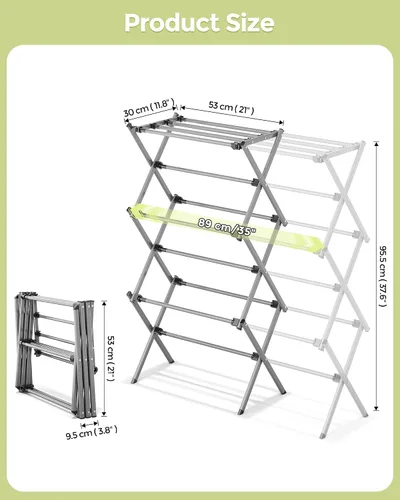 Vista 2 de Estante de Secado de Ropa, Perchero Plegable para Ropa, Estante de Secado de Lavandería Expandible, Pequeño Perchero para Ropa de Bebé, Toalla