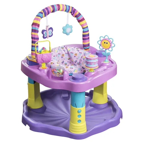 Vista 2 de Evenflo Exersaucer - Platillo de actividades rebotantes, fiesta de té dulce