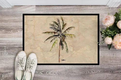 Vista 2 de Caroline's Treasures 8482MAT - Felpudo de palmera de 18 x 27 pulgadas, para interiores y exteriores, para entrada, antideslizante, lavable, pelo