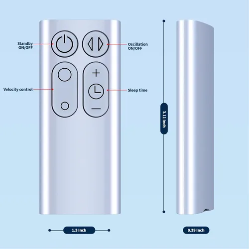Vista 7 de Nuevo mando a distancia de repuesto para Dyson TP00 TP01 AM11 Purificador Pure Cool Purifier Tower Fan (Color: Plata)