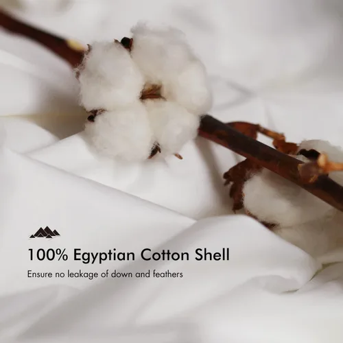 Vista 2 de Royoliving Edredón de plumas blanco para todas las estaciones con funda de 400 hilos, 100% algodón, relleno de edredón de calidad hotelera