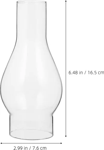 Vista 2 de NUOBESTY Lámpara de cristal de queroseno para chimenea de 6.49 x 2.99 x 2.99 pulgadas, repuesto de pantalla de lámpara de aceite transparente