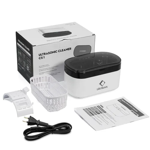 Vista 9 de Life Basis Limpiador ultrasónico de joyas portátil – Máquina de limpieza sónica de 500ML con limpieza profunda de 42kHz, 5 ajustes de temporizador