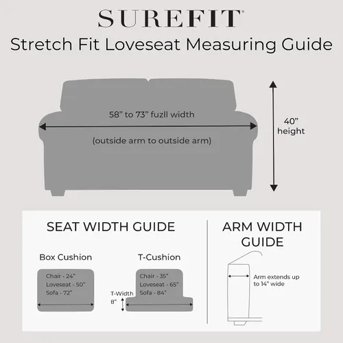 Vista 3 de SureFit Stretch Morgan - Funda para sofá biplaza (1 pieza), color azul tormenta