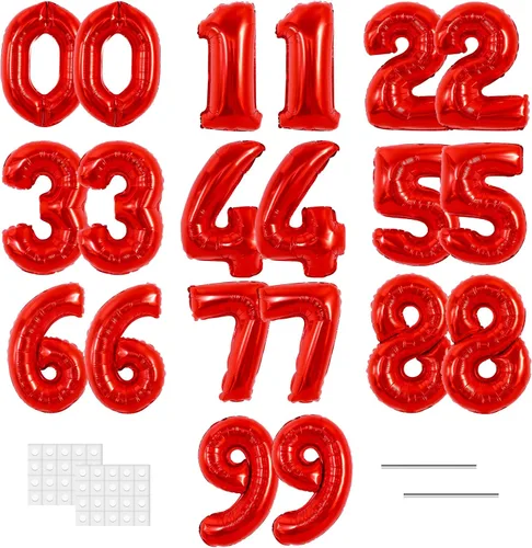 Vista 14 de TONIFUL Globos grandes de 50 pulgadas con números dorados del 0 al 9, globo digital grande de Mylar número 8 digital ocho para fiestas