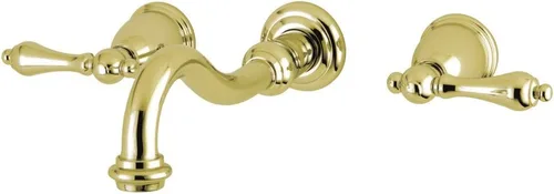 Vista 9 de Kingston Brass KS3123AL - Grifo de baño de montaje en pared central de 8 pulgadas, latón antiguo
