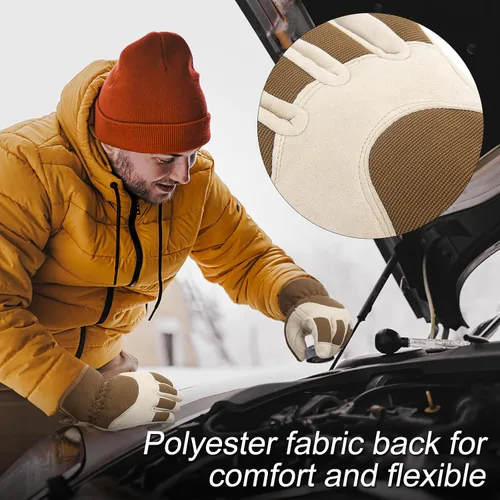 Vista 18 de HANDLANDY Guantes de trabajo aislados, guantes térmicos de invierno impermeables para hombres y mujeres