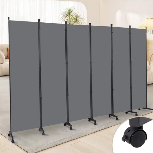 Vista 15 de Room Divider Large 1 Panel Privacy Screen,Portable Room Partition on Wheels Beige