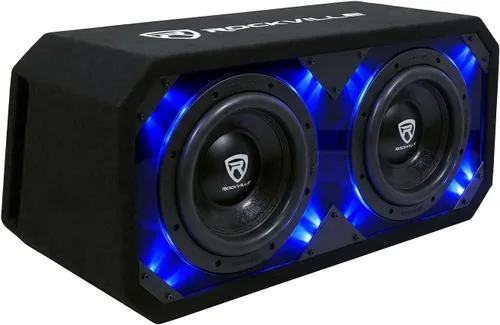 Vista 18 de Rockville DV8K52 - Subwoofers dobles de 8 pulgadas K5 1600 W para automóvil, carcasa ventilada, 2 ohmios