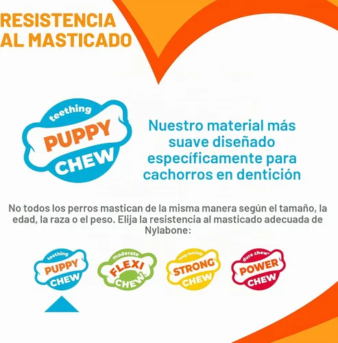 Vista 3 de Nylabone Juguete masticable para cachorros con textura para nudillos y huesos, pequeño Lamb & apple flavor, freezable for added comfort, turns