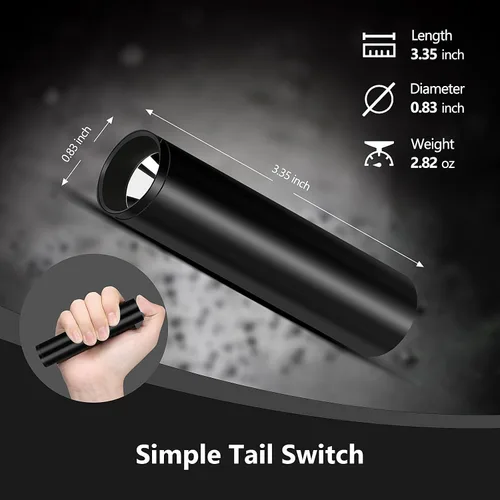 Vista 2 de Linterna UV 365nm y 395nm luz ultravioleta, mini luz negra recargable Negro