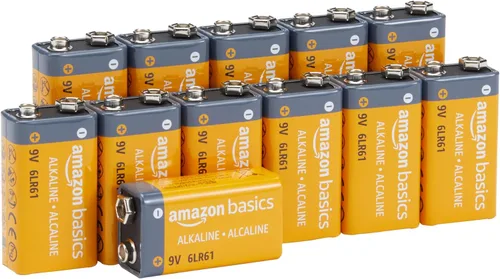 Vista 7 de Amazon Basics - Paquete de 4 baterías alcalinas de 9V, vida útil de 5 años - para detectores de humo/CO, electrónica y audio