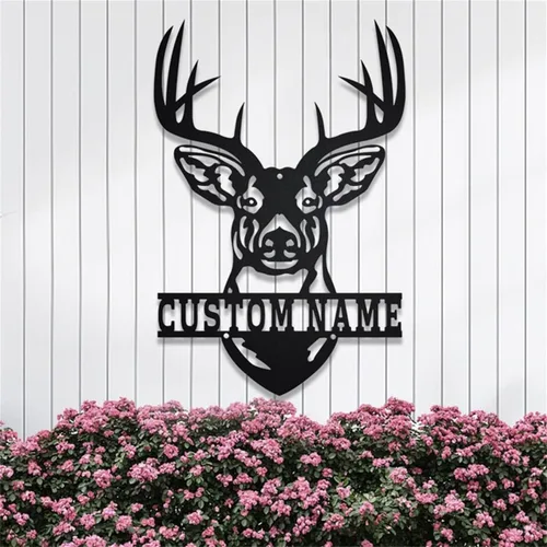 Vista 9 de Arte de pared de metal con oso grizzly de bosque, letreros personalizados con nombre de oso rugiente, decoración de pared personalizada de cabaña