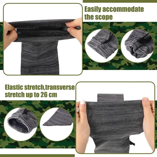 Vista 3 de Buryeah 24 calcetines de punto para pistola de 54 x 4 pulgadas para escopeta, funda de pistola tratada de silicona, funda gruesa antioxidante