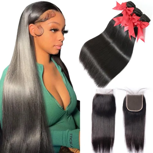 Vista 6 de Cierre frontal de encaje HD de 13x4, 10 pulgadas, cabello humano liso con encaje frontal, cabello virgen brasileño 100% sin procesar, de oreja a