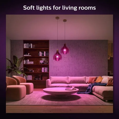 Vista 7 de Philips Hue Bombillas LED inteligentes A19 – Bombillas de 75 W sin parpadeo – Control con Hue App – Compatible con Alexa, Google Assistant y Apple