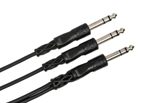 Vista 2 de Hosa Cable CYS-103 Y, 14 de pulgada TRS a doble 14 en TRS, 3 pies