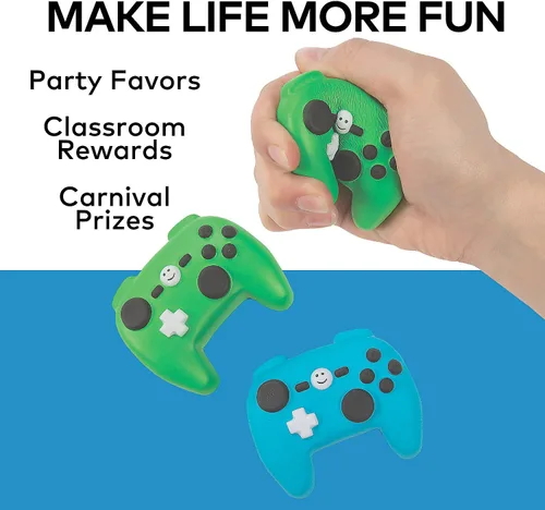 Vista 3 de Fun Express Juguete antiestrés con forma de controlador de videojuegos para jugadores, juego de 12 - favores de fiesta de juego VBS 2026