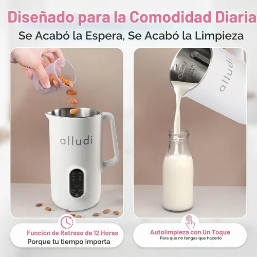 Vista 4 de Máquina automática para hacer leche de nuez 10 en 1 de 27 onzas Coco casero, avena, leche de almendras, bebidas a base de plantas Máquina
