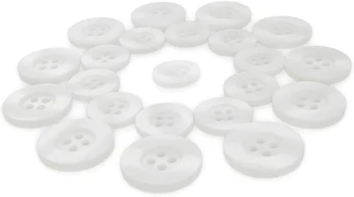 Vista 2 de ButtonMode Botones de bata de laboratorio (se adapta a AllHeart, Dickies, higos, manos curativas, Landau Labcoats) con 4 agujeros, juego de 22