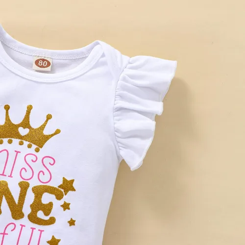 Vista 2 de Conjunto de ropa para bebé niña de primer cumpleaños con falda tutú con diadema