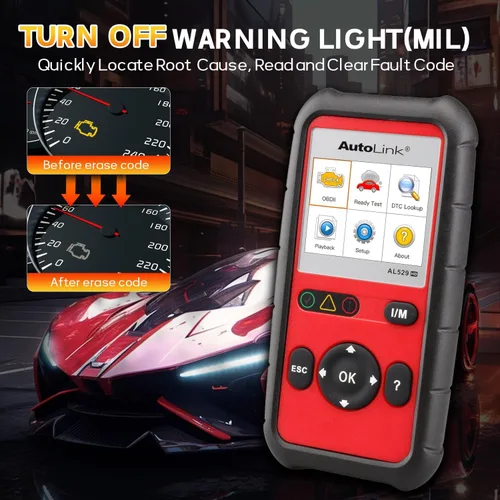 Vista 5 de Autel AutoLink AL529HD, lector de código de vehículo, escáner de código AL529 OBD2 avanzado, AutoVIN lectura de códigos mejorados