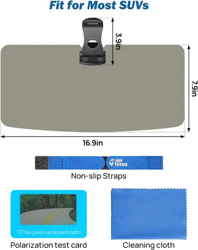 Vista 12 de JOYTUTUS Visera solar para camioneta, paquete de 2 extensores polarizados para camión, extensión universal UV400 para visera de automóvil