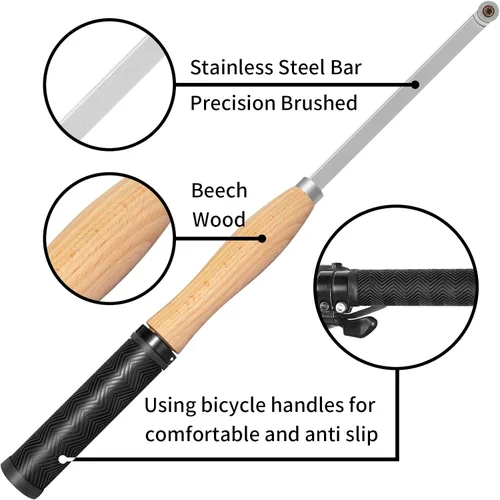 Vista 3 de Juego de herramientas de torneado de madera de carburo de tamaño completo con mango de goma 6pcs Lathe Chisel Set Include Swan Neck Hollowing