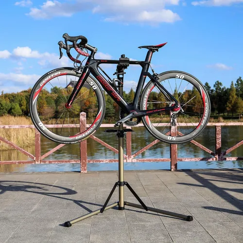 Vista 6 de CXWXC - Soporte de mantenimiento y reparación para bicicleta (aleación de aluminio, altura ajustable)
