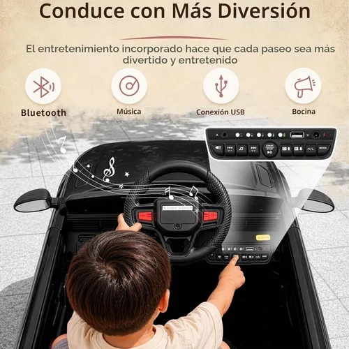 Vista 4 de Winado Vehículo eléctrico Land Rover con licencia de 12 V con control Negro