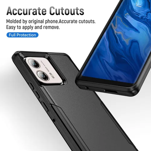 Vista 2 de Funda para Moto Edge Plus 2023, Moto Edge+ 2023, con protector de pantalla, resistente, resistente, a prueba de golpes, funda protectora para Negro