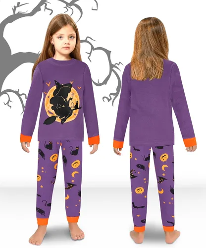 Vista 6 de KOBERO Pijamas de Navidad para niños y niñas de 18 meses-12 años, ropa de dormir 100% algodón