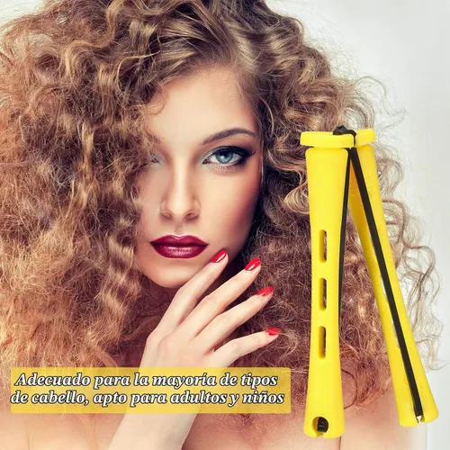 Vista 5 de WILLBOND 60 Piezas Varillas Cortas para Permanente Varillas para Permanente de Cabello Natural con Banda de Goma Elástica Kit de Ondas Frías