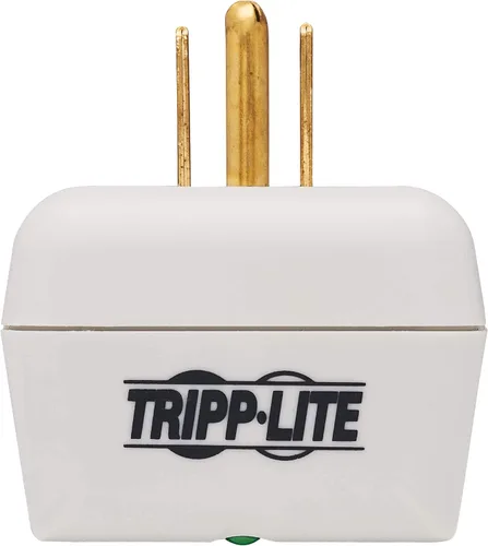 Vista 7 de Tripp Lite, estabilizador de corriente de 2 salidas con 4 puertos de carga USB (4,8 A total), cable de 6 pies (TLP26USBB). 1 enchufe + TEL