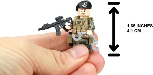 Vista 3 de Battle Brick - Minifigura coleccionable de 1.6 pulgadas de alto de las fuerzas de seguridad de la Fuerza Aérea Airman OCP Minifigura militar