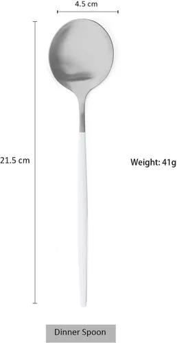 Vista 5 de Juego de 6 cucharas de postre de 8.46 pulgadas, cucharas de acero inoxidable 304 de alta calidad, cucharas de metal duraderas, cucharadas, cucharas