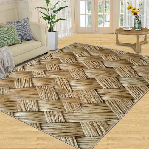 Vista 11 de Alfombras onduladas negras y blancas para dormitorio, alfombra de área abstracta, alfombras geométricas para sala de estar, alfombra antideslizante