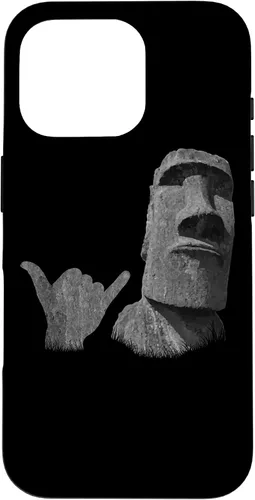 Vista 20 de Funny Easter Island Rapa NUI Moai Statue Surfer Shaka Sign Case for iPhone 16