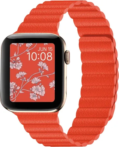 Vista 14 de Compatible con Apple Watch Band 1.732 pulgadas, 1.654 pulgadas, 1.575 pulgadas, 1.496 pulgadas. Correa de piel ajustable mejorada con sistema