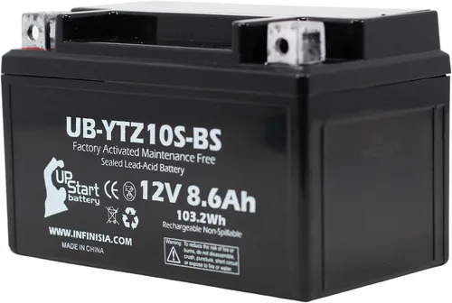 Vista 2 de Reemplazo para Yamaha FZ8 800CC 2012 activado de fábrica, sin mantenimiento, batería de motocicleta - 12V, 8.6Ah, UB-YTZ10S-BS