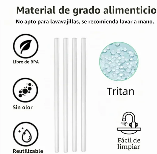 Vista 6 de Pajita de repuesto compatible con Stanley Iceflow de 30 oz con tapa abatible, pajitas de bebida transparentes reutilizables con cepillo limpiador