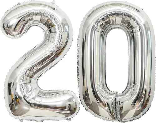 Vista 18 de Globos de 0 números plateados 0 globos de número 40 pulgadas número 0 globos de aluminio Mylar