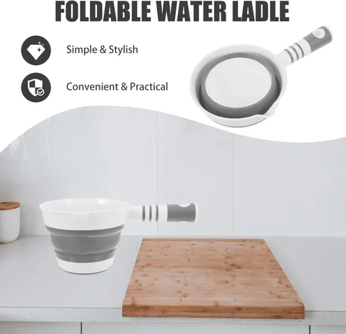 Vista 8 de HEMOTON Baño plegable agua agua cuchara grande mango anti-salpicaduras diseño simple colgante