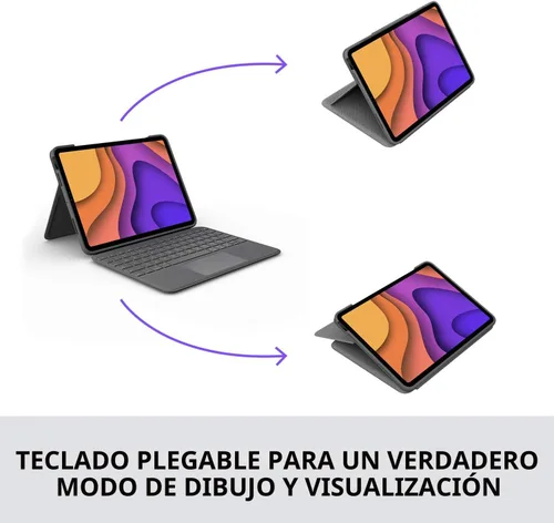 Vista 6 de Logitech Folio Touch - Funda con teclado táctil y conector inteligente para iPad Air de 11 pulgadas (M2 y M3), iPad Air (4ª y 5ª generación)