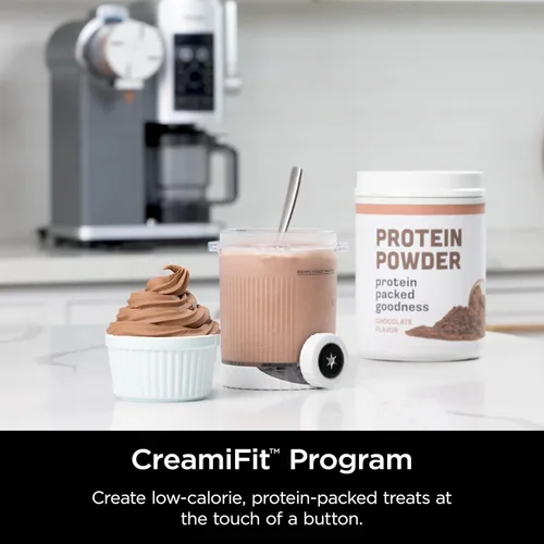 Vista 7 de Ninja CREAMi - Remolino (reacondicionado) para hacer helados y servir suaves, sorbete, batido, yogur congelado, programa bajo en calorías 13 en 1